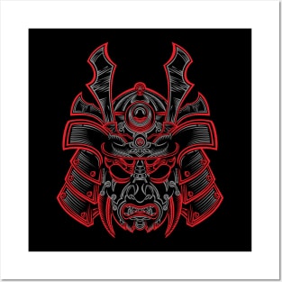 japanese samurai assasin mask Posters and Art